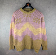 Hand Knitted Jumper Womens 2XL XXL Lilac Pullover Vintage