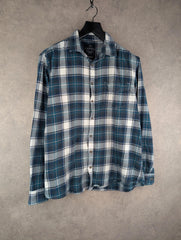 Canda Flannel Shirt Mens XL Extra Large Vintage Checked Blue