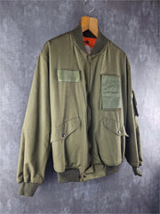 Vintage Military Bomber Jacket Mens XL Extra Large Khaki Italian