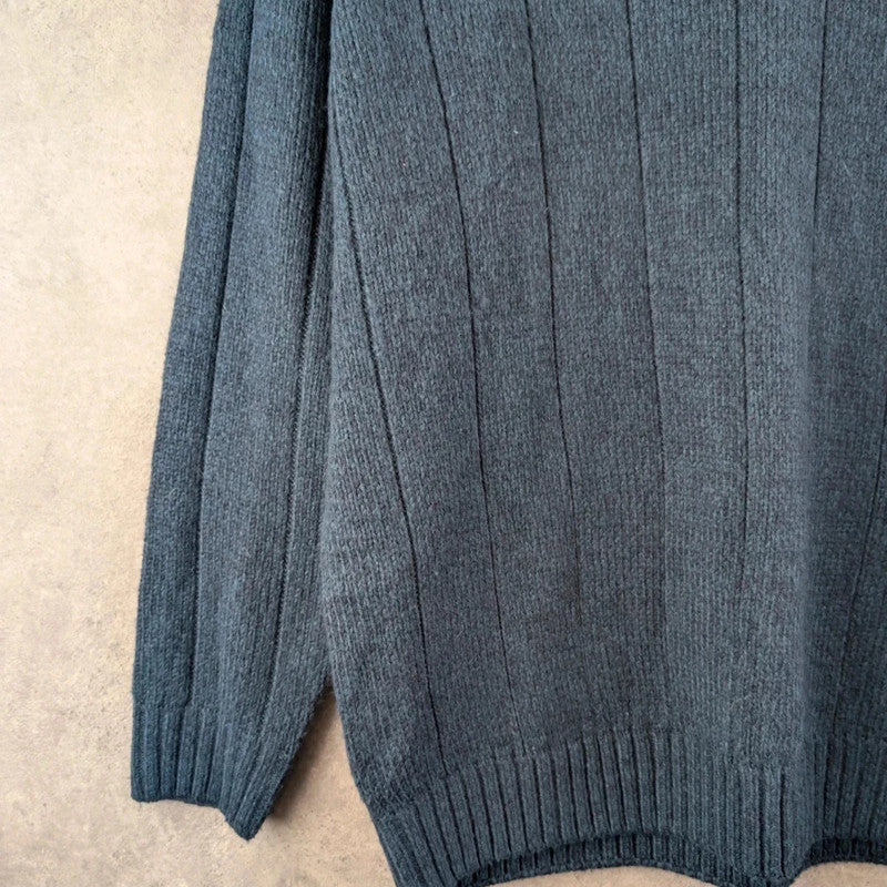 James Pringle Jumper Mens Medium M Blue Vintage Knitted Cotton Pullover