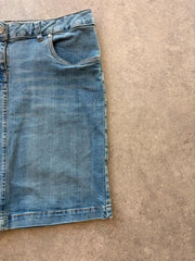 Vintage 1990s Denim Skirt Women’s Large Blue Mini Festival Casual Stretch