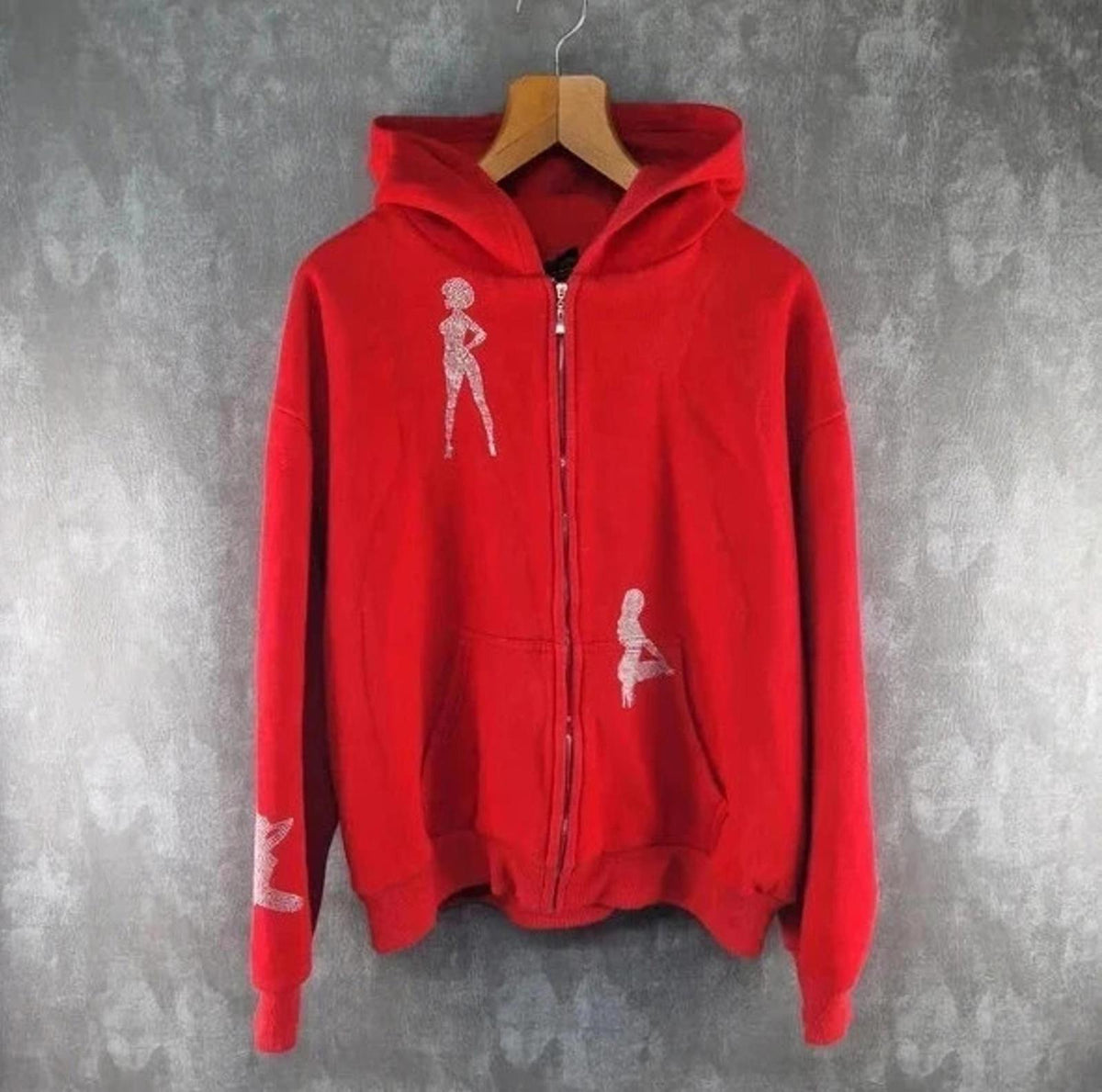 Unrealistic Ideas Jumper Mens M Medium Red Hoodie Full Zip