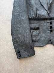 August Silk Y2K Jacket Women’s Medium Black Paisley Tailored Blazer