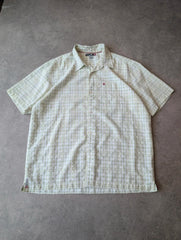 Quiksilver Shirt Men’s XL Green Checked Short Sleeve Button Up Y2K Surf Skater