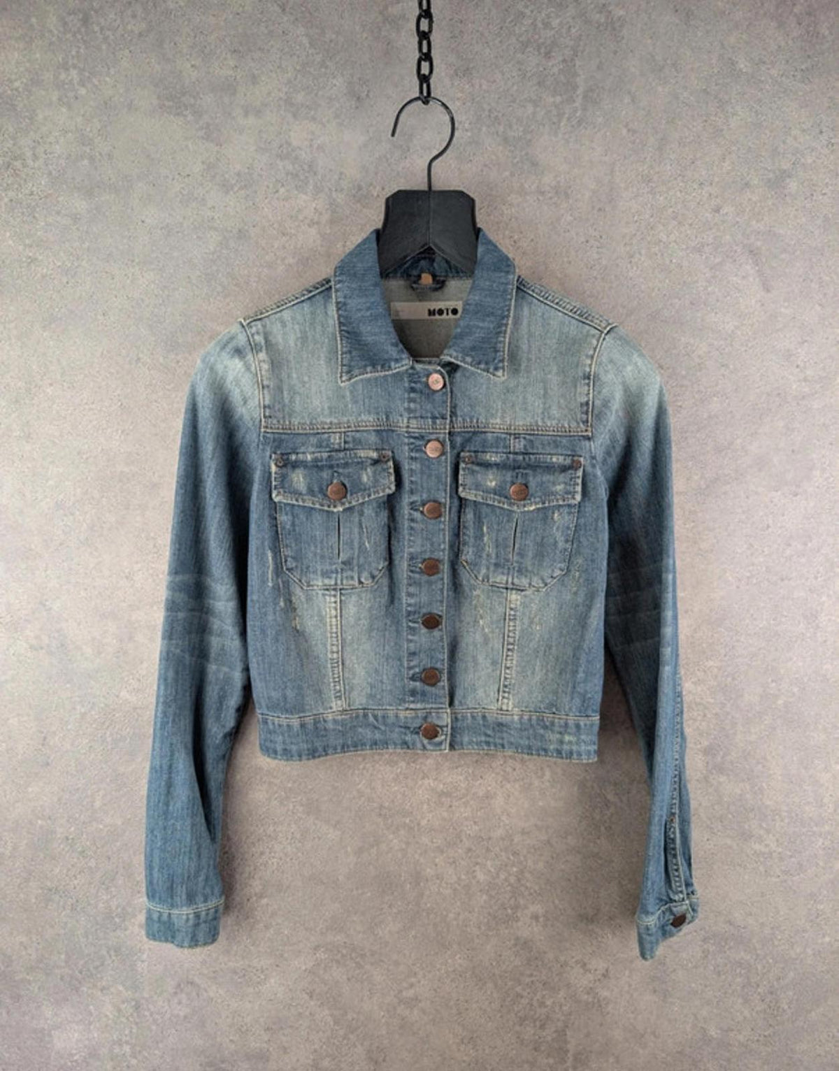 Moto Jacket Womens Extra Small XS Y2K Denim