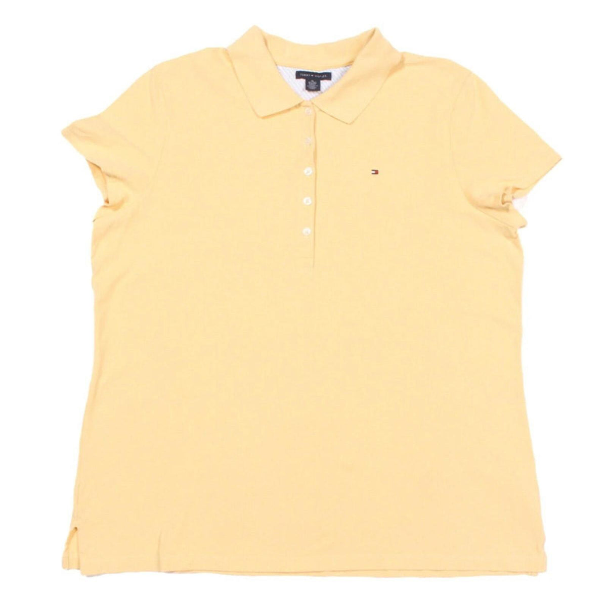 Tommy Hilfiger Polo Shirt Womens XL Extra Large Yellow Short Sleeve