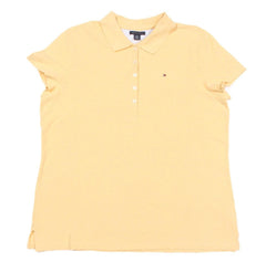 Tommy Hilfiger Polo Shirt Womens XL Extra Large Yellow Short Sleeve