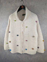 Amor Jumper Womens XXL 2XL Vintage Hand Made Wool Full Zip