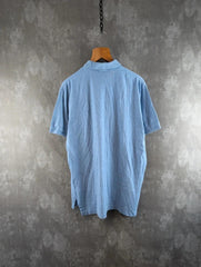 Ralph Lauren Polo Shirt Mens Medium M Blue Vintage 90s Short Sleeve