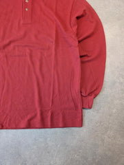 St Michael Vintage 1990s Polo Shirt Men’s Medium Red Long Sleeve Deadstock