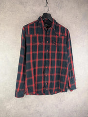 Indigo Shirt Mens M Medium Checked Flannel Cotton