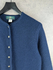 Orvis Cardigan Womens M Medium Blue Wool Vintage 90s