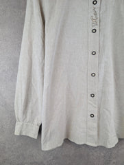 Vintage Shirt Womens XXL 2XL Beige Embroidered Button Up