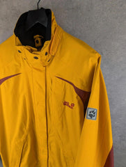 Jack Wolfskin Coat Womens 2XL XXL Yellow Waterproof Vintage Walking