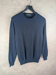 WoolOvers Jumper Mens Medium M Navy Cashmere Wool Pullover