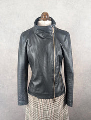Albano Leather Jacket Women’s XS Black Made in Italy