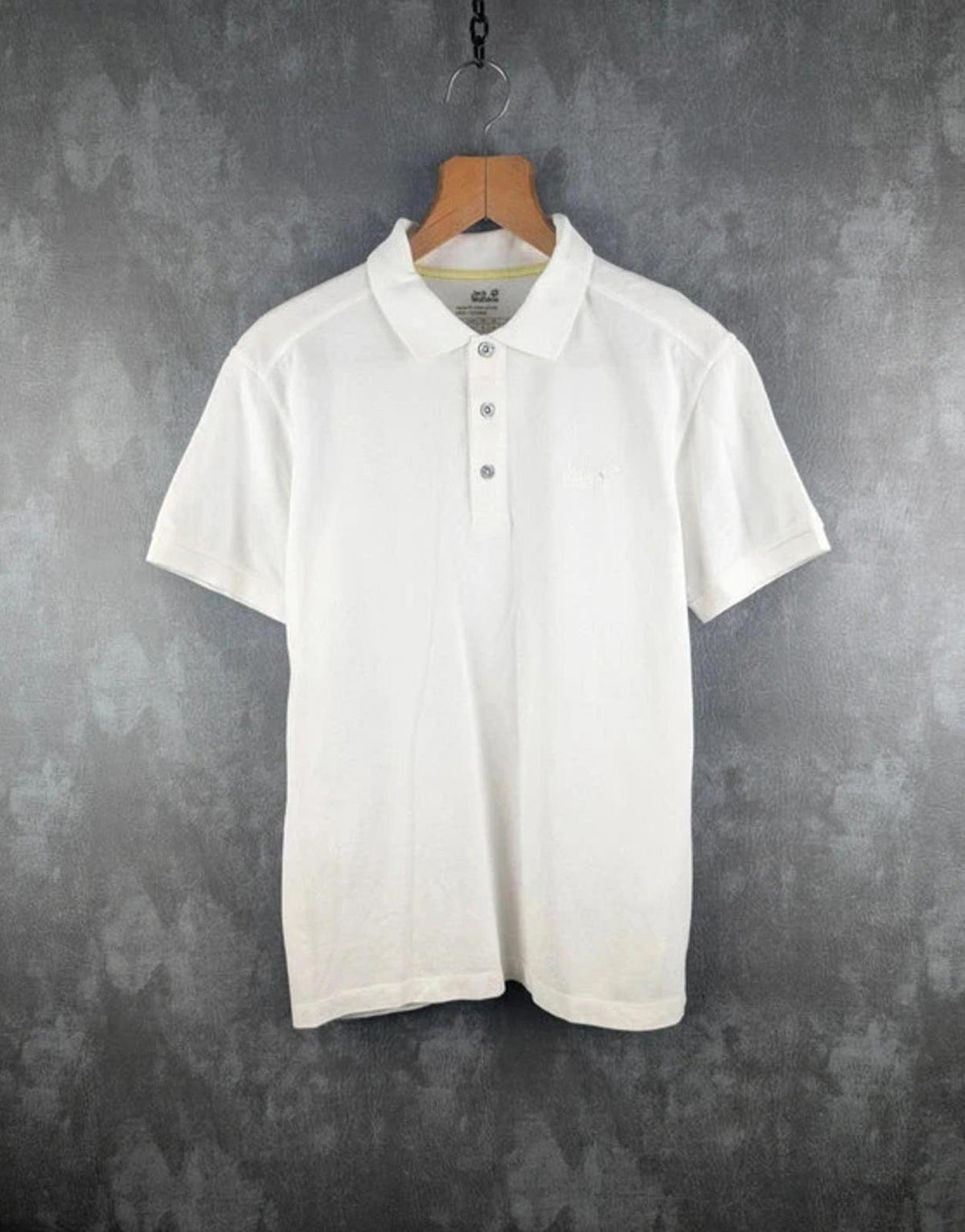 Jack Wolfskin Polo Shirt Mens Medium M White Short Sleeve