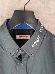 Darts Shirt Mens L Large Black Printed Short Sleeve