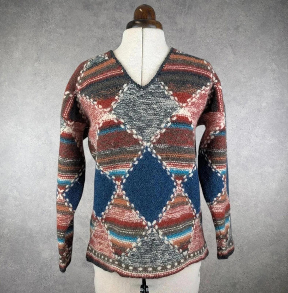 S.Mouts Jumper Womens S Small Multicoloured Vintage Knitted Wool Shetland