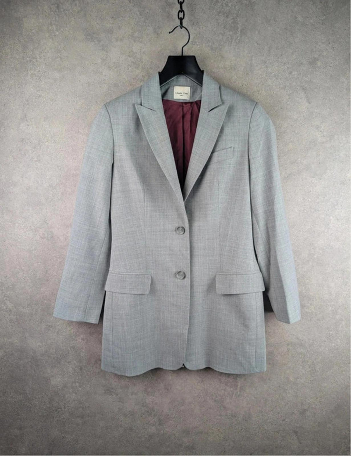 Claude Zana Jacket Womens Medium M Grey Blazer