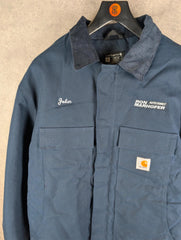 Carhartt Jacket Mens XL Extra Large Navy Duck Canvas Workwear