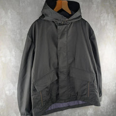 Joseph Coat Mens Large Black Hooded Full Zip Waterproof