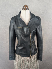 Albano Leather Jacket Women’s XS Black Made in Italy