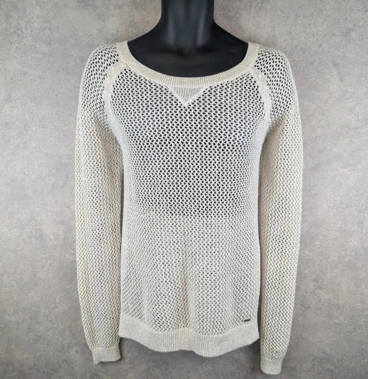 Hollister Jumper Womens M Medium Cream Knitted Pullover