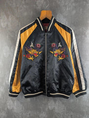 Vintage Jacket Mens Medium M Japanese Embroidered