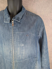 Playboy Jacket Womens L Large Blue Y2K Denim Full Zip