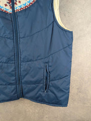 Andy Johns Jacket Womens M Medium Blue Gilet Vintage 1970s