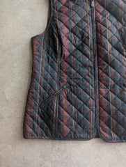 Orvis Gilet Women's Medium Tartan Quilted Check Country Outdoor Zip Vest