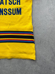 Vintage 1980s Cycling Jersey Men’s Medium Yellow Retro Race Bicycle Sports Top