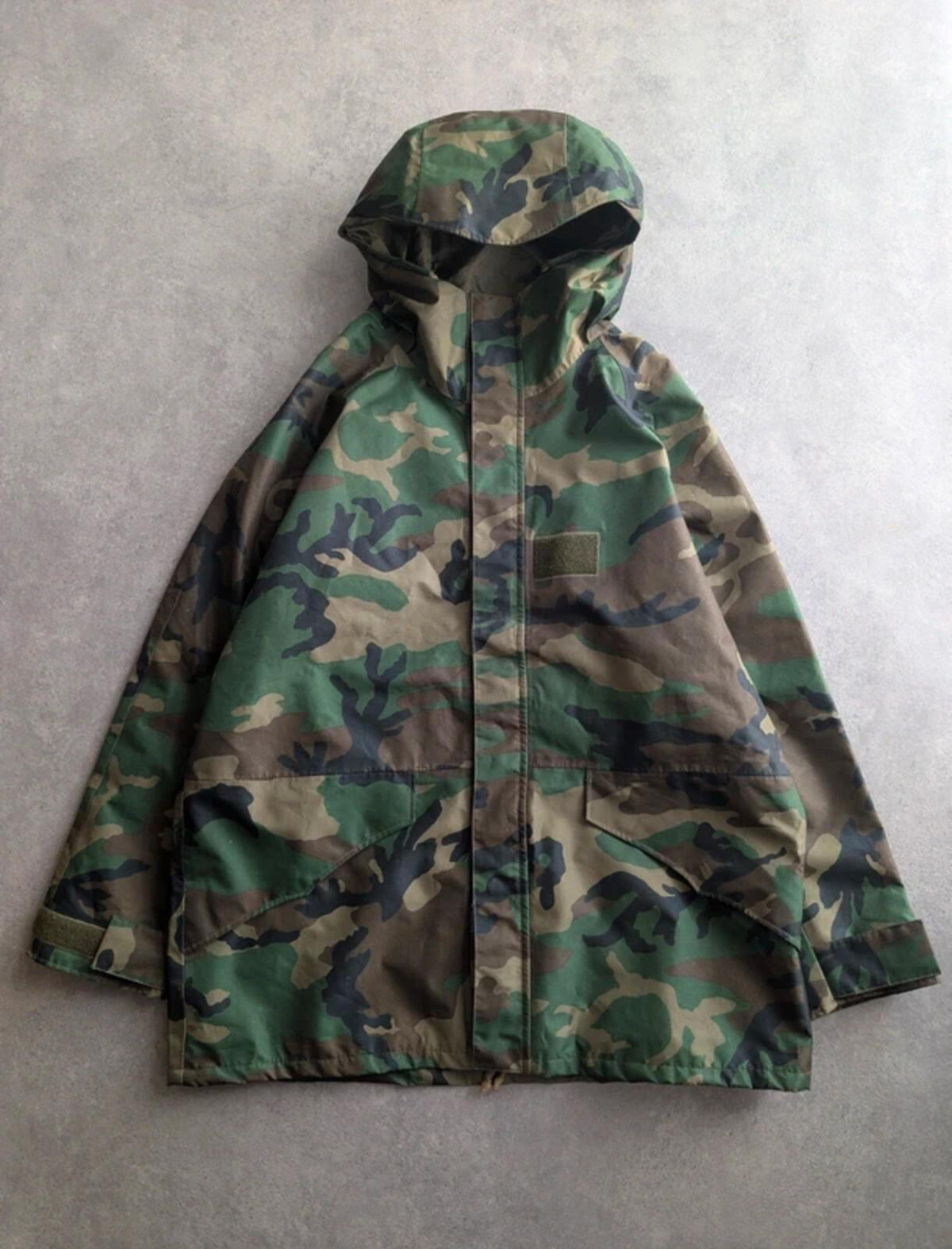 Italian Military Waterproof Jacket Men's XL Camouflage Hooded Army Outdoor