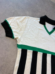 Vintage 1970s Cycling Jersey Men’s Large White Green Number 5 Retro Italian