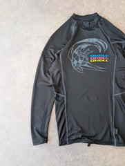 O'Neill Rash Top Men's Small Black Long Sleeve Surf Skate Summer Performance Fit