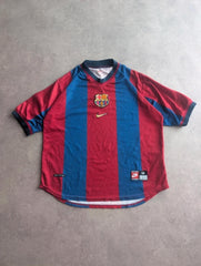 Nike FC Barcelona Home Football Shirt Men’s Medium Vintage 1998/1999 Red Blue
