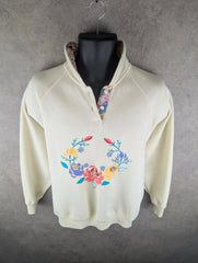 Vintage Jumper Womens Extra Large XL Floral Embroidered Pullover
