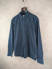 Nordam Short Mens Large L Navy Heavy Cotton Long Sleeve