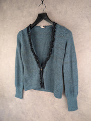 Whistles Cardigan Womens S Small Green Vintage Wool