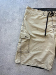 Quiksilver Board Shorts Men’s XL Beige Surf Swim Cargo Beach Shorts