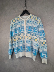 Malina Wong Cardigan Womens Large L Knitted Vintage Button-Up