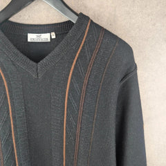 Jim Spencer Jumper Mens XL Extra Large Knitted V-Neck Pullover