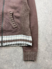 Champion Hoodie Women’s Small Y2K Brown Zip Up Skate Surf Hooded Jacket