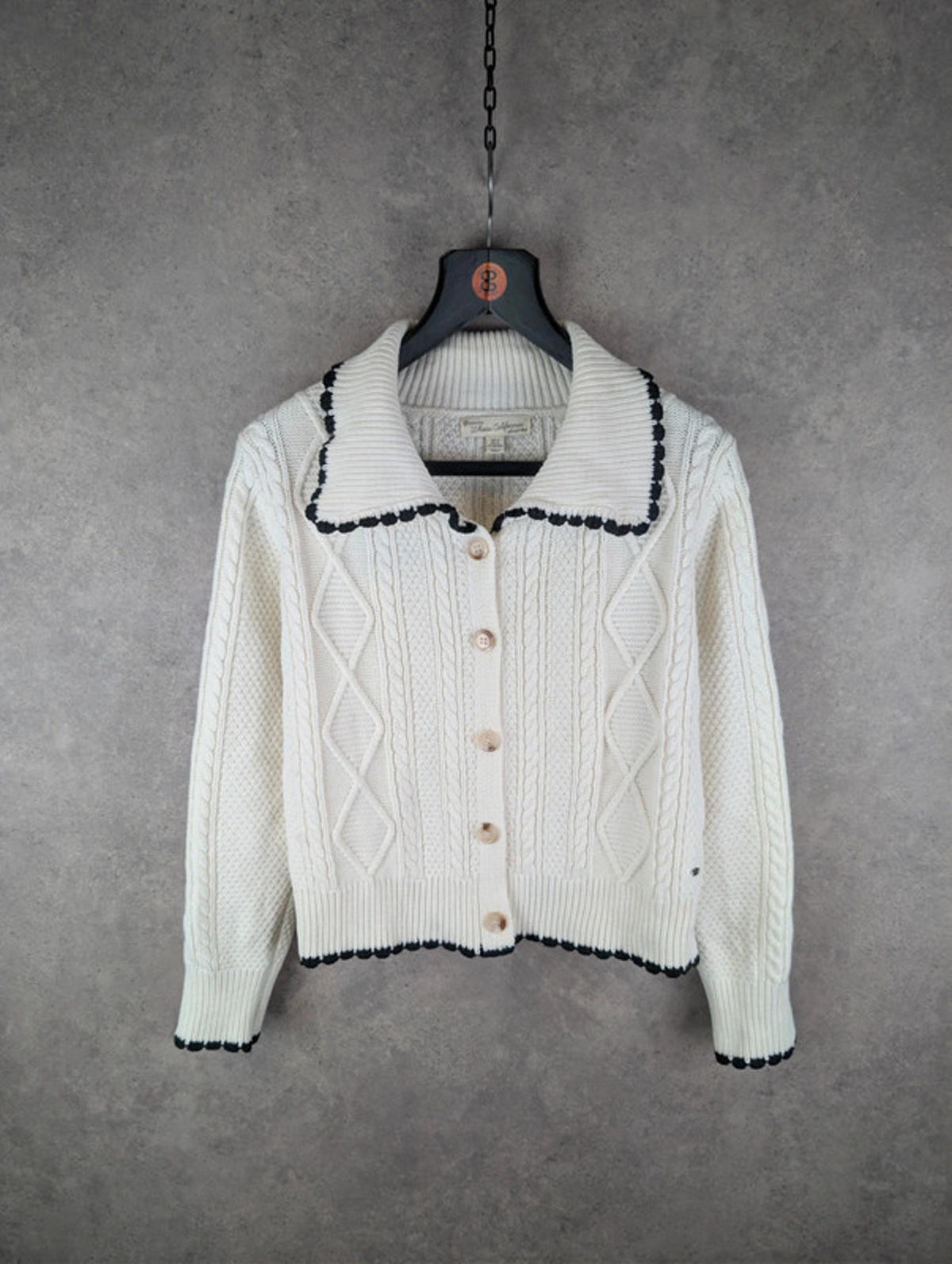 Whoau California Jumper Womens Small S White Cotton Cardigan