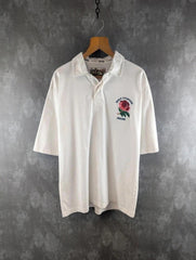 Cotton Traders Polo Shirt Mens Large L White Vintage 1992 England Rugby