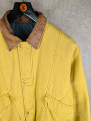 Context Jacket Mens Large L Yellow Vintage 90s Quilted Workwear