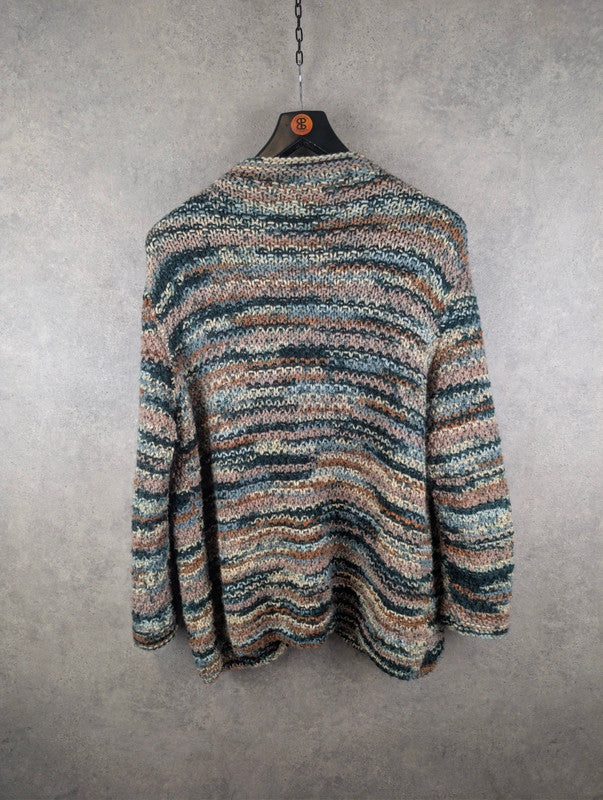 Hand Knitted Cardigan Womens XL Extra Large Multicoloured
