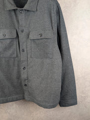 Gap Shacket Mens XL Extra Large Grey Sherpa Lined Fleece