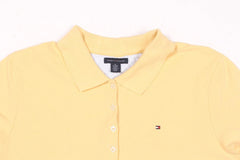 Tommy Hilfiger Polo Shirt Womens XL Extra Large Yellow Short Sleeve